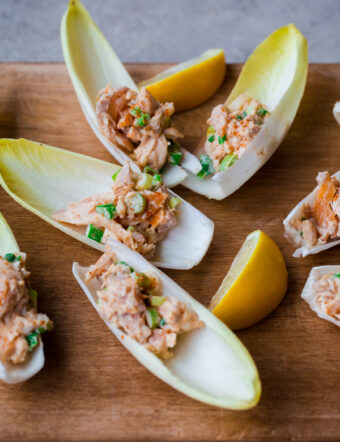 Endive Spears with Smoked Trout