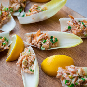 Endive Spears with Smoked Trout