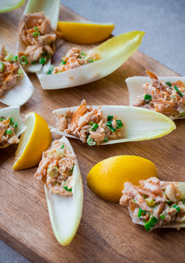 Endive Spears with Smoked Trout