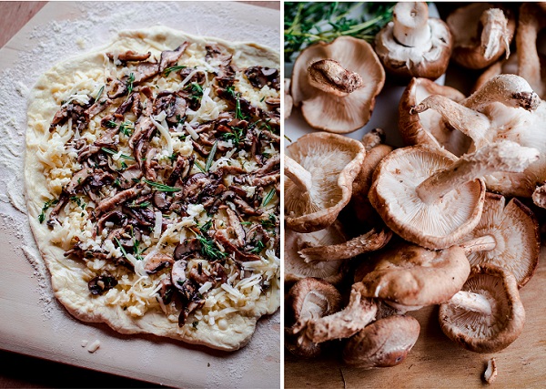 Mushroom Pizza with Havarti Cheese, Fresh, Herbs, & Truffle Oil @castellousa #castelloart