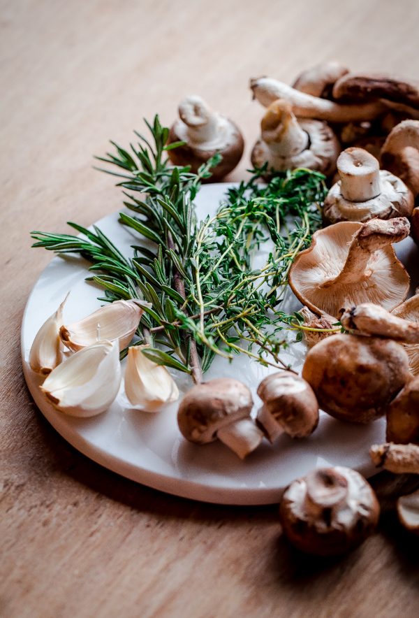 Mushroom Pizza with Havarti Cheese, Fresh, Herbs, and Truffle Oil