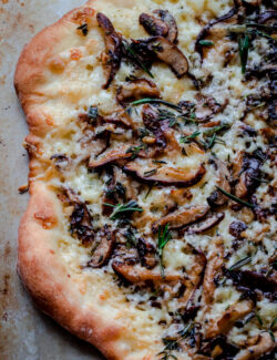 Mushroom Pizza with Havarti Cheese, Fresh, Herbs, & Truffle Oil #castelloart
