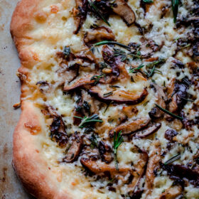 Mushroom Pizza with Havarti Cheese, Fresh, Herbs, & Truffle Oil #castelloart