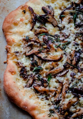 Mushroom Pizza with Havarti Cheese, Fresh, Herbs, & Truffle Oil #castelloart