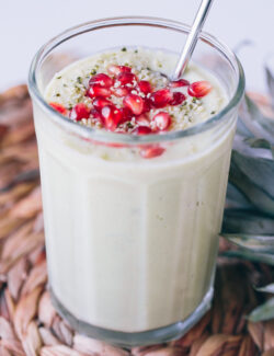 Avocado Pineapple Smoothie with Pomegranate Arils