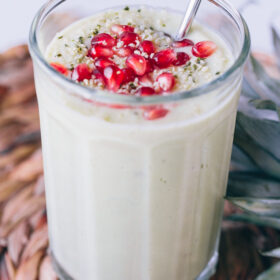 Avocado Pineapple Smoothie with Pomegranate Arils