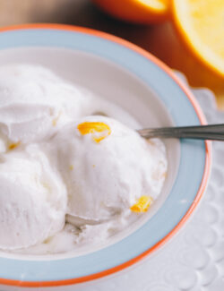 Coconut Sorbet with Orange Marmalade Swirl