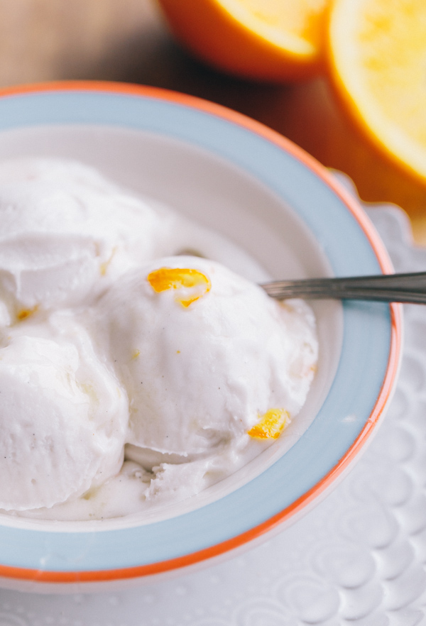 Coconut Sorbet with Orange Marmalade Swirl