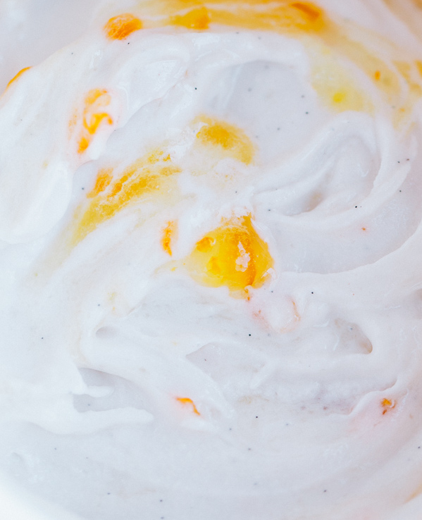 Coconut Sorbet with Orange Marmalade Swirl