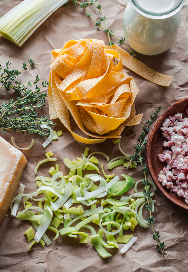 Leek and Pacentta Pappardelle Pasta Ingredients