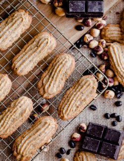 Espresso Hazelnut Cookies with Dark Chocolate Drizzle