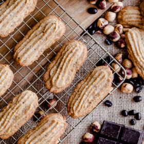 Espresso Hazelnut Cookies with Dark Chocolate Drizzle