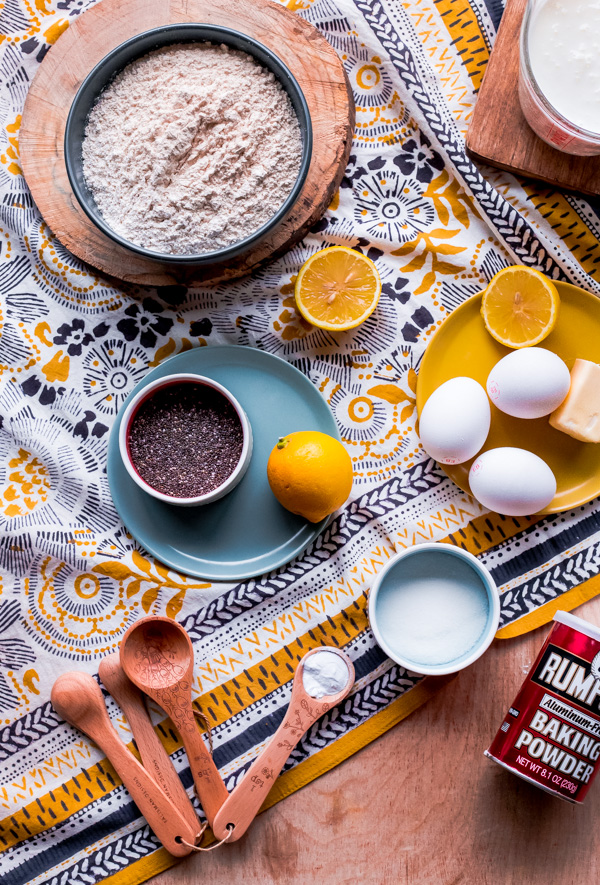 Lemon Chia Whole Wheat Pancakes Ingredients