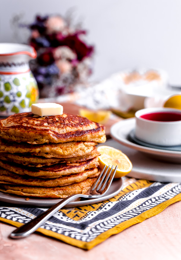 Lemon Chia Whole Wheat Pancakes