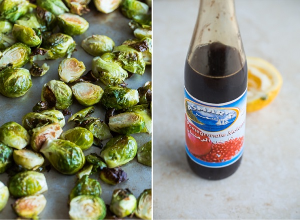 Roasted Brussels sprouts and pomegranate molasses