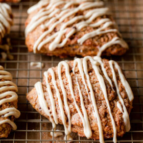 Carrot Cake Scones with Maple Cream Cheese Glaze