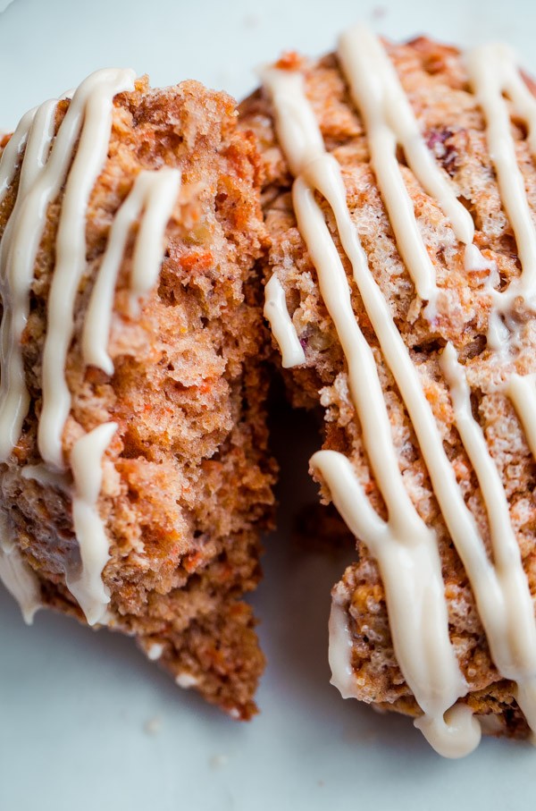 Carrot Cake Scones with Maple Cream Cheese Glaze