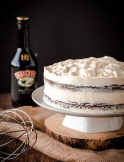 Guinness Stout Cake with Bailey's Cream Cheese Frosting. The ultimate St.Patrick's Day dessert!