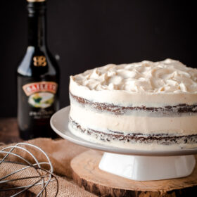 Guinness Stout Cake with Bailey's Cream Cheese Frosting. The ultimate St.Patrick's Day dessert!