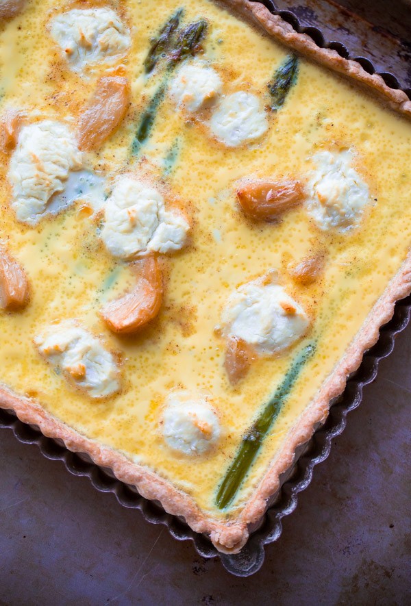 Spring Asparagus and Goat Cheese Quiche