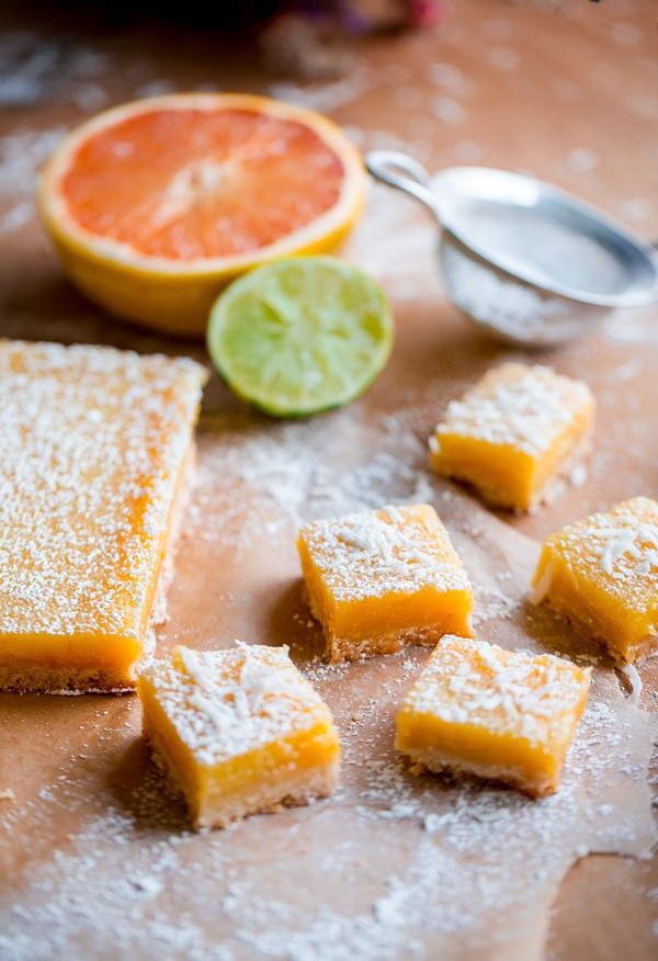 Four Citrus Coconut Shortbread Bars