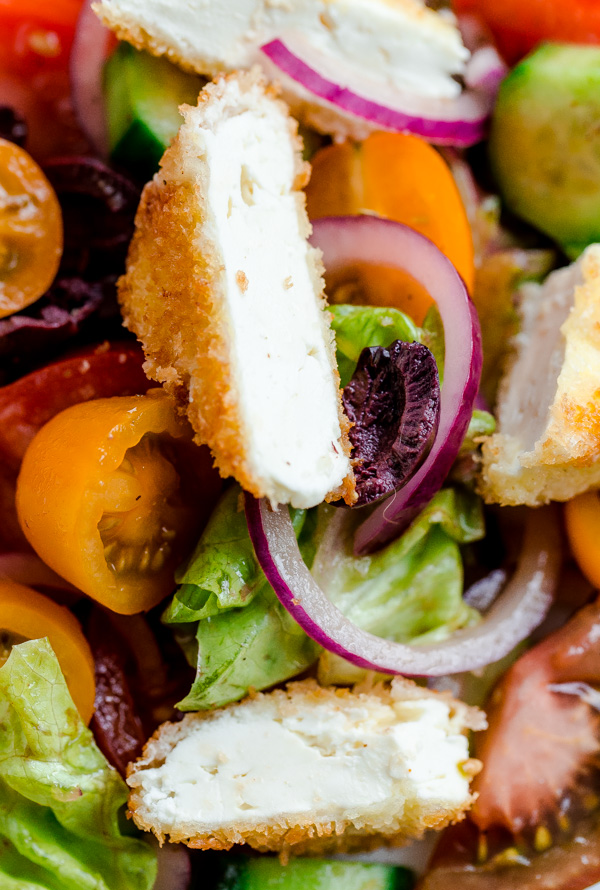 Greek Salad with Crispy Feta