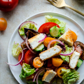 Greek Salad with Crispy Feta