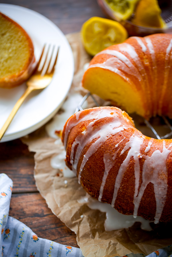 Lemon Pound Bundt Cake. This incredibly moist and delicious cake is the perfect dessert for Mother's Day!