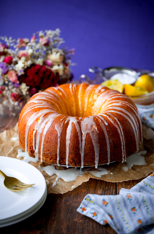 Lemon Yogurt Pound Bundt Cake. This incredibly moist and delicious cake is the perfect dessert for Mother's Day!