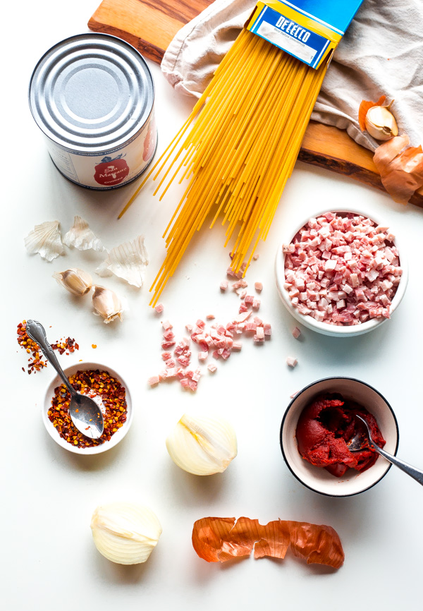 Classic Spaghetti Amatriciana Ingredients