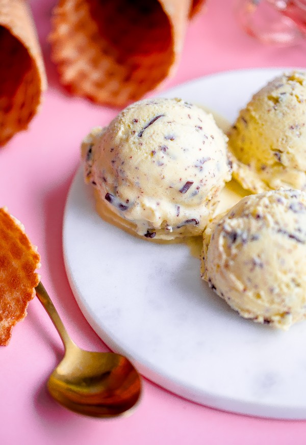 Olive Oil Stracciatella Ice Cream A Beautiful Plate