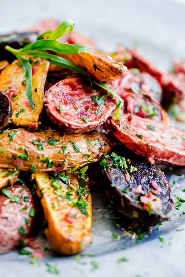 Roasted Fingerling Potatoes with Tarragon Shallot Butter