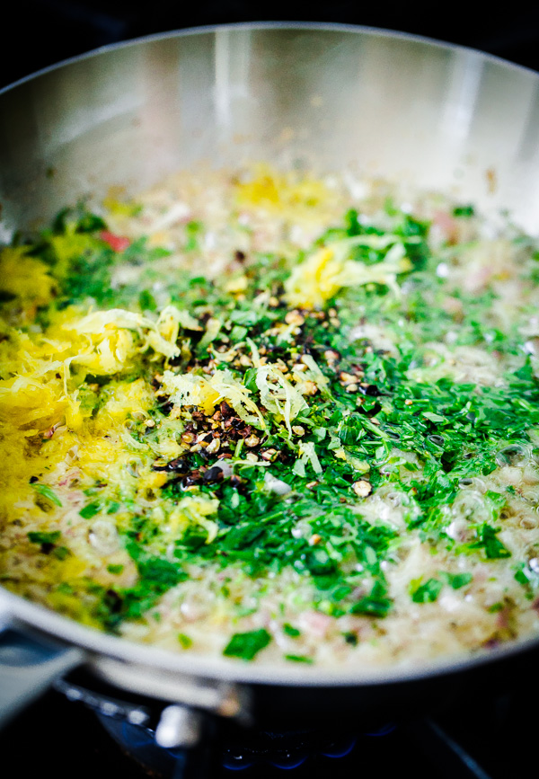 Tarragon Shallot Butter in Saute Pan 