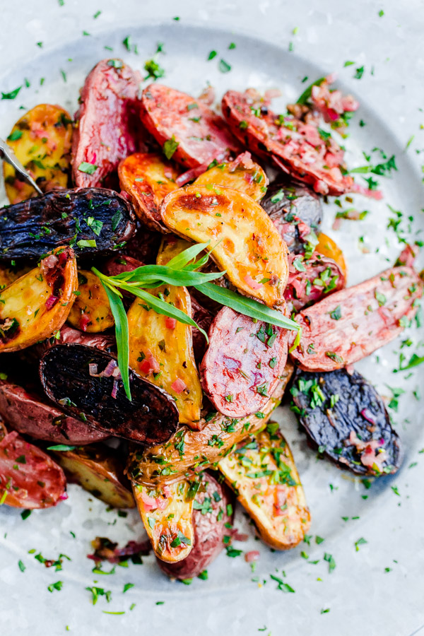 Roasted Fingerling Potatoes with Tarragon-Shallot Butter