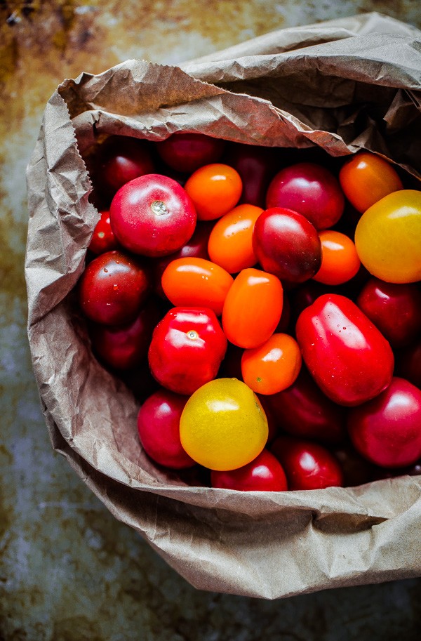 Small Heirloom Tomatoes in Paper Bag