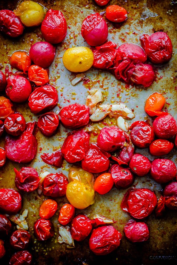 Roasted Heirloom Tomatoes with Smashed Garlic