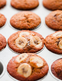 Banana Chocolate Chunk Espresso Muffins.