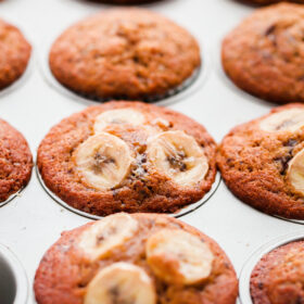 Banana Chocolate Chunk Espresso Muffins.