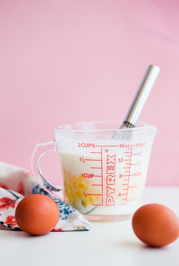 Eggs and Buttermilk in Measuring Cup