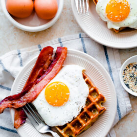 Everything Bagel Breakfast Waffles