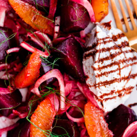 Roasted Beet Salad with Whipped Ricotta, Fennel, and Orange