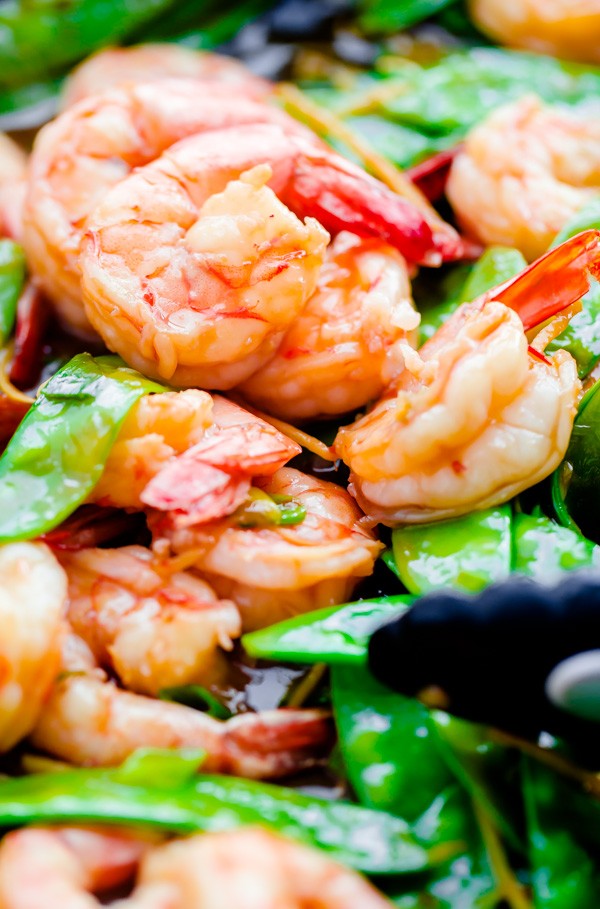 15 Minute Shrimp and Snow Pea Stir Fry