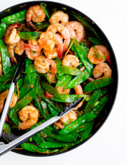 15 Minute Shrimp and Snow Pea Stir Fry