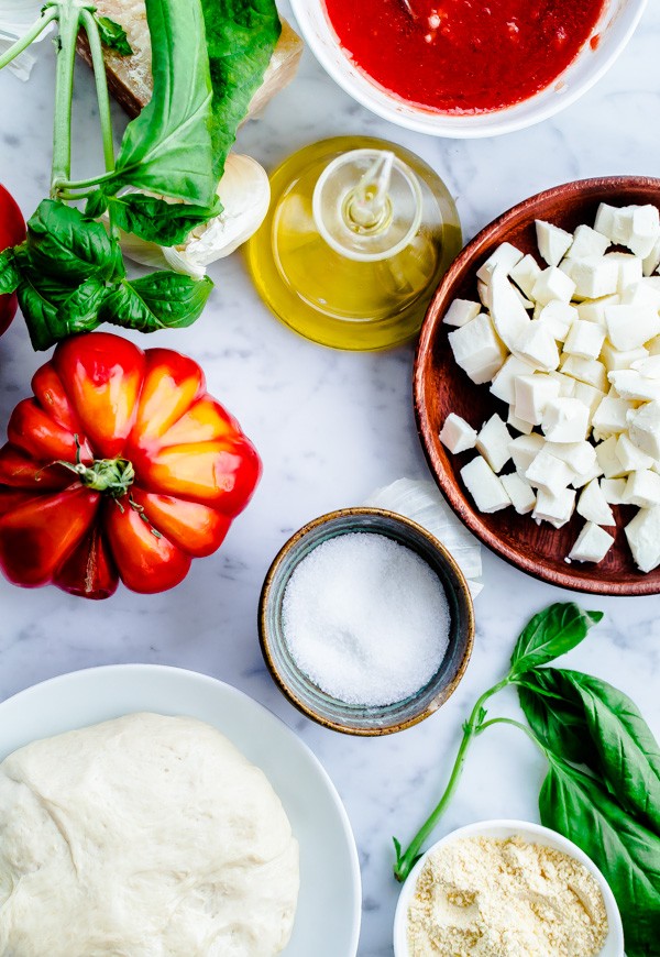 Homemade Margherita Pizza Ingredients