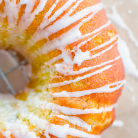 Zucchini Cardamom Bundt Cake with Lemon Glaze