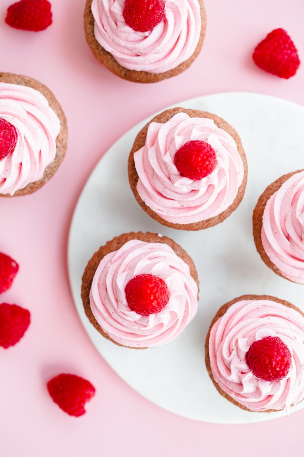 Roasted Raspberry Cupcakes with Raspberry Buttercream