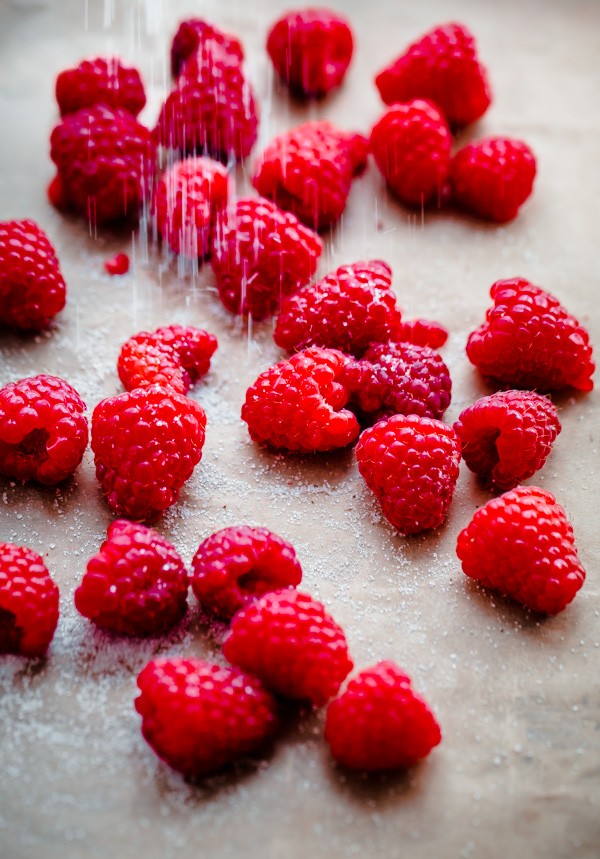 Fresh Raspberries Sprinkled with Sugar