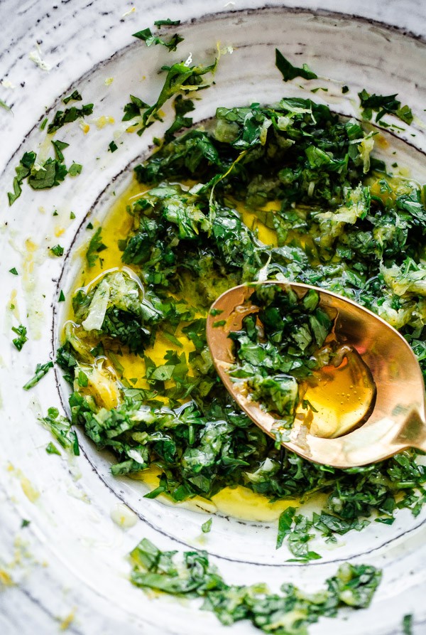 Herbs and Olive Oil in Bowl