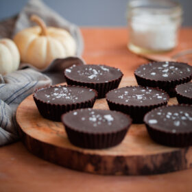 Homemade Cinnamon Almond Butter Chocolate Cups