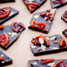 Blood Orange Chocolate Bark with Almonds